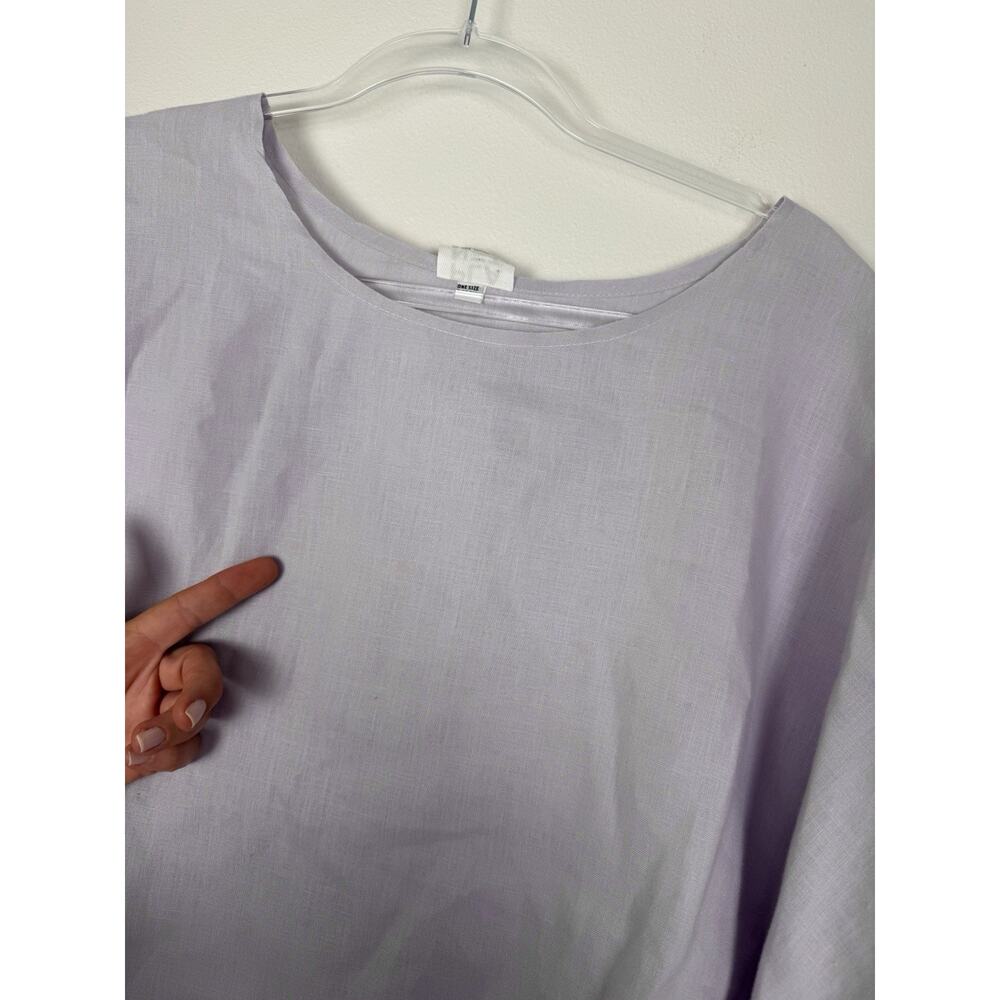 Planet Top Shirt Top One Size Fits All Boxy Nylon Purple Lilac USA MADE - Picture 5 of 10
